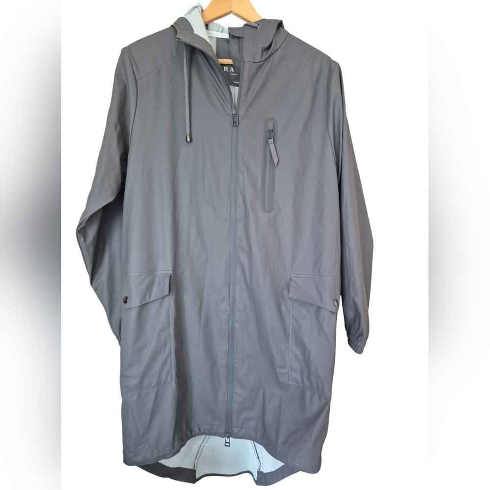 Rains Danish Womens Gray Raincoat Waterproof XXS/XS EUC